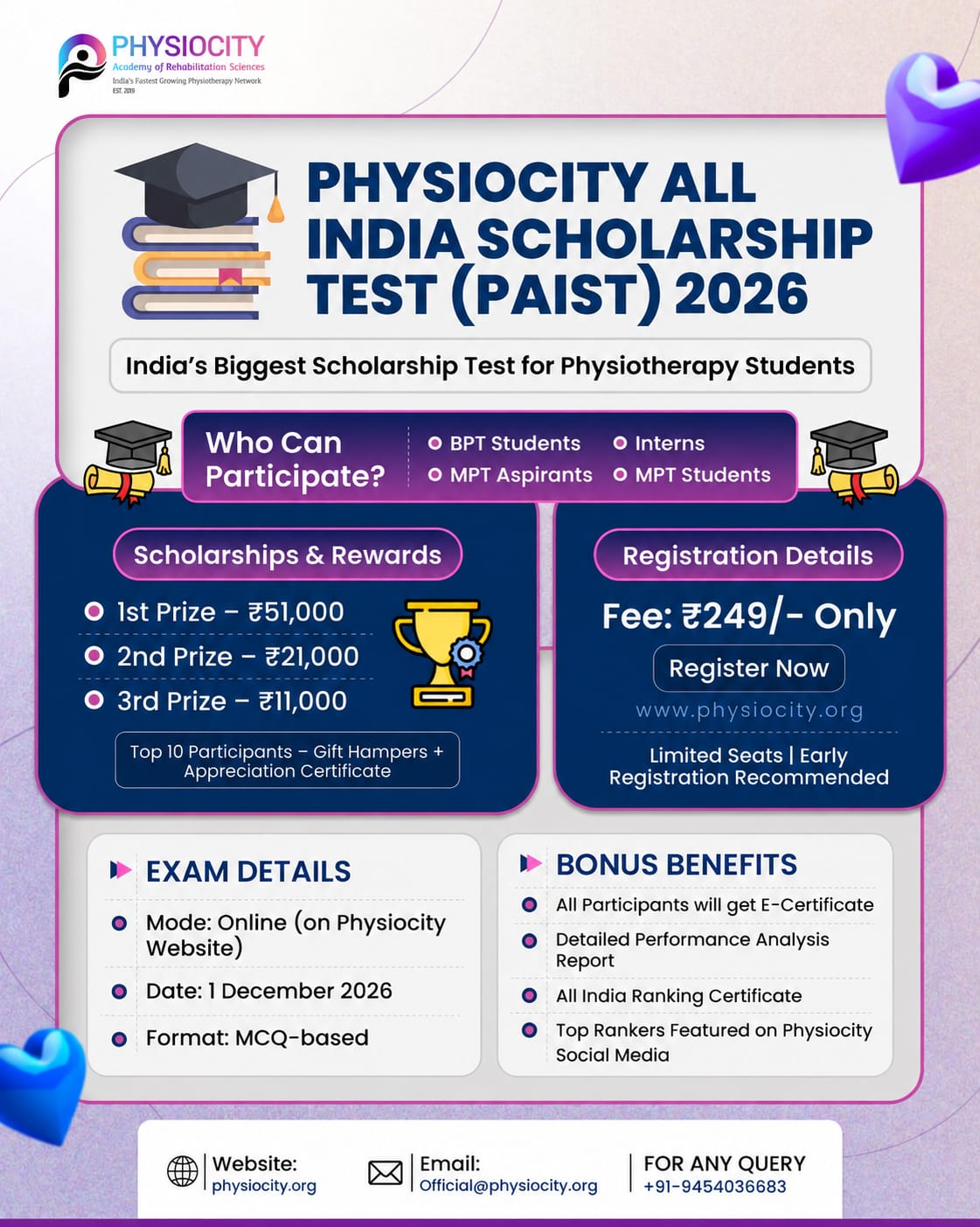 Physiocity All India Scholarship Test (PAIST) 2026
